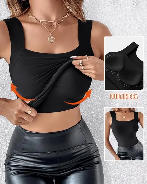 U Neck Shapewear Built-in Bra Tank(Pack of 3)