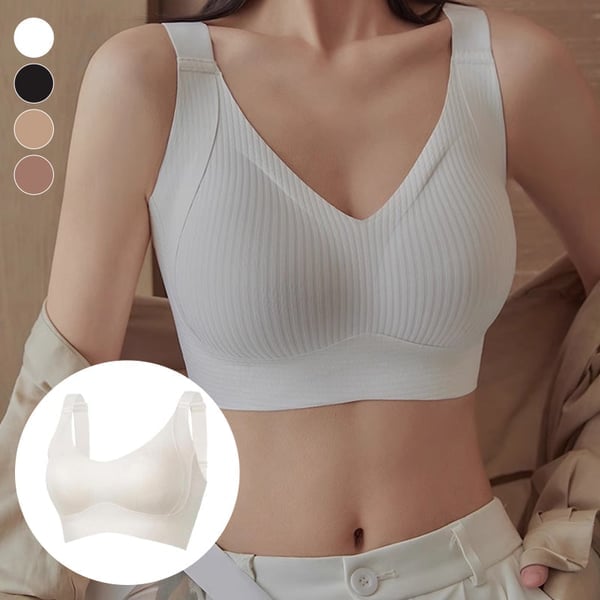 Women's Ribbed Push Up Adjustable Wireless Bra (Pack of 4)