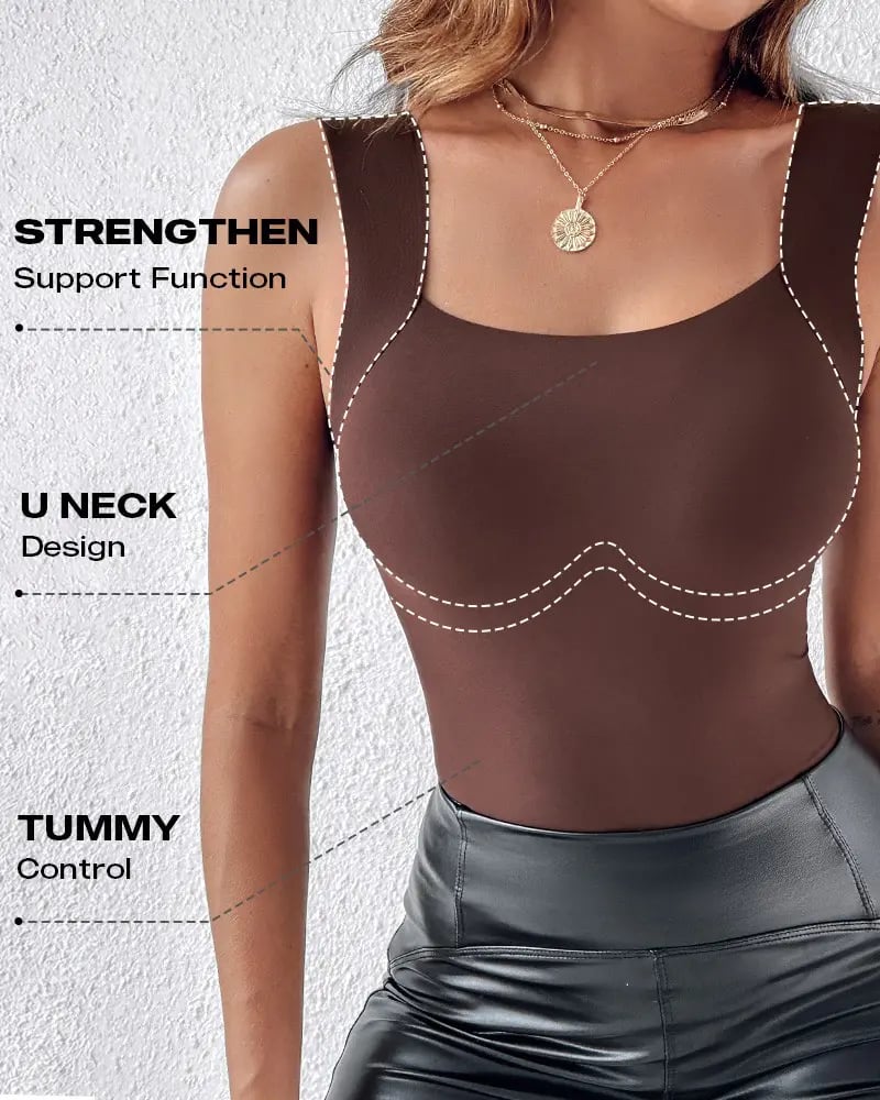 U Neck Shapewear Built-in Bra Tank(Pack of 3)