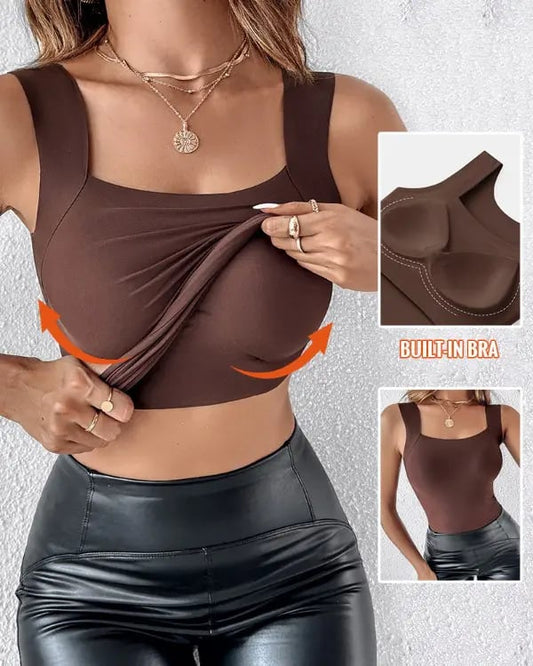U Neck Shapewear Built-in Bra Tank(Pack of 3)